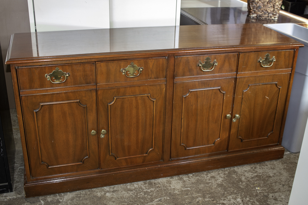 Solid Wood Credenza Brown Office Solutions