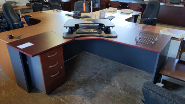 L shaped desk with mobile ped